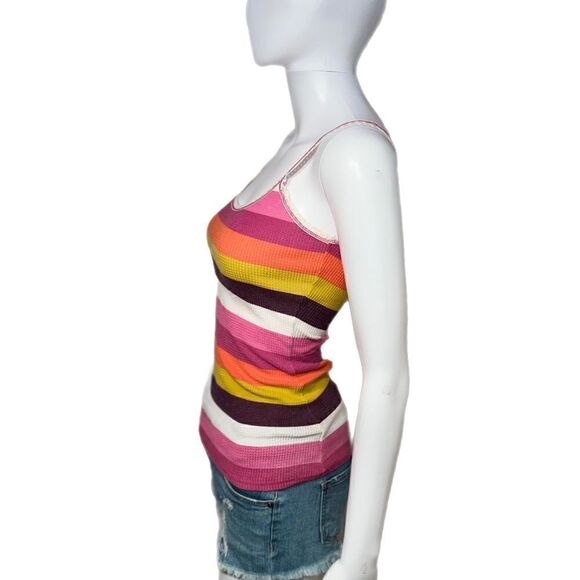 Nollie Stripe Waffle Tank - Picture 4 of 7